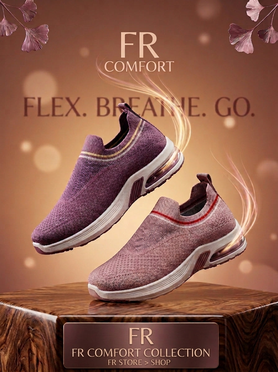 FR Ladies Soft Knit Orthopedic Shoes with Air-Cushion Sole
